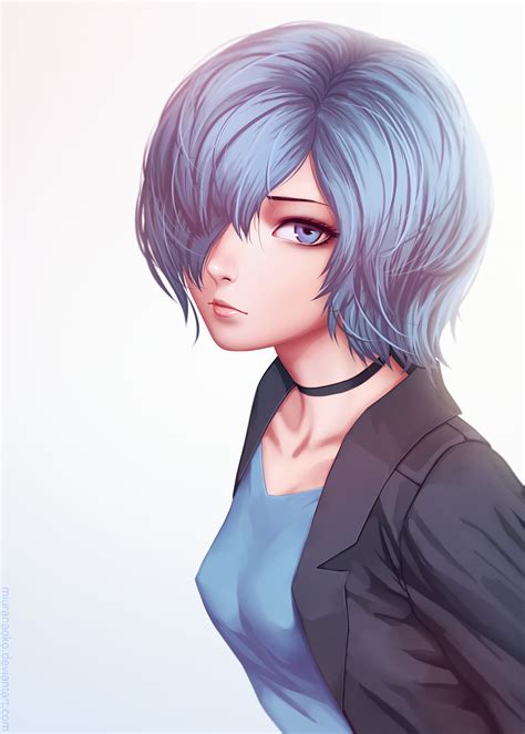 dark blue hair anime characters|blue haired anime protagonist.